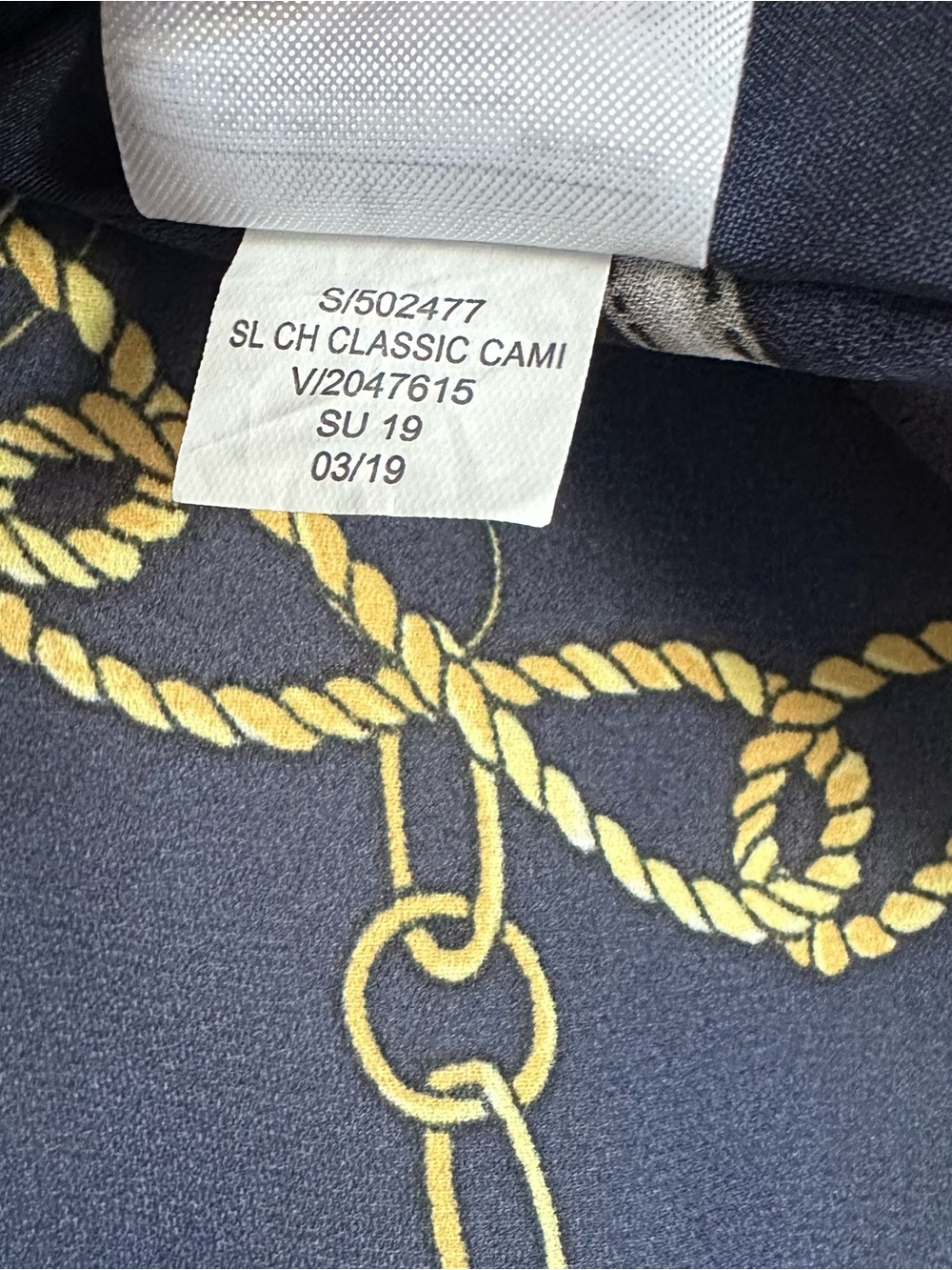 Banana Republic Horsebit Navy Print Equestrian /Western Camisole Size S Like New - Picture 5 of 8